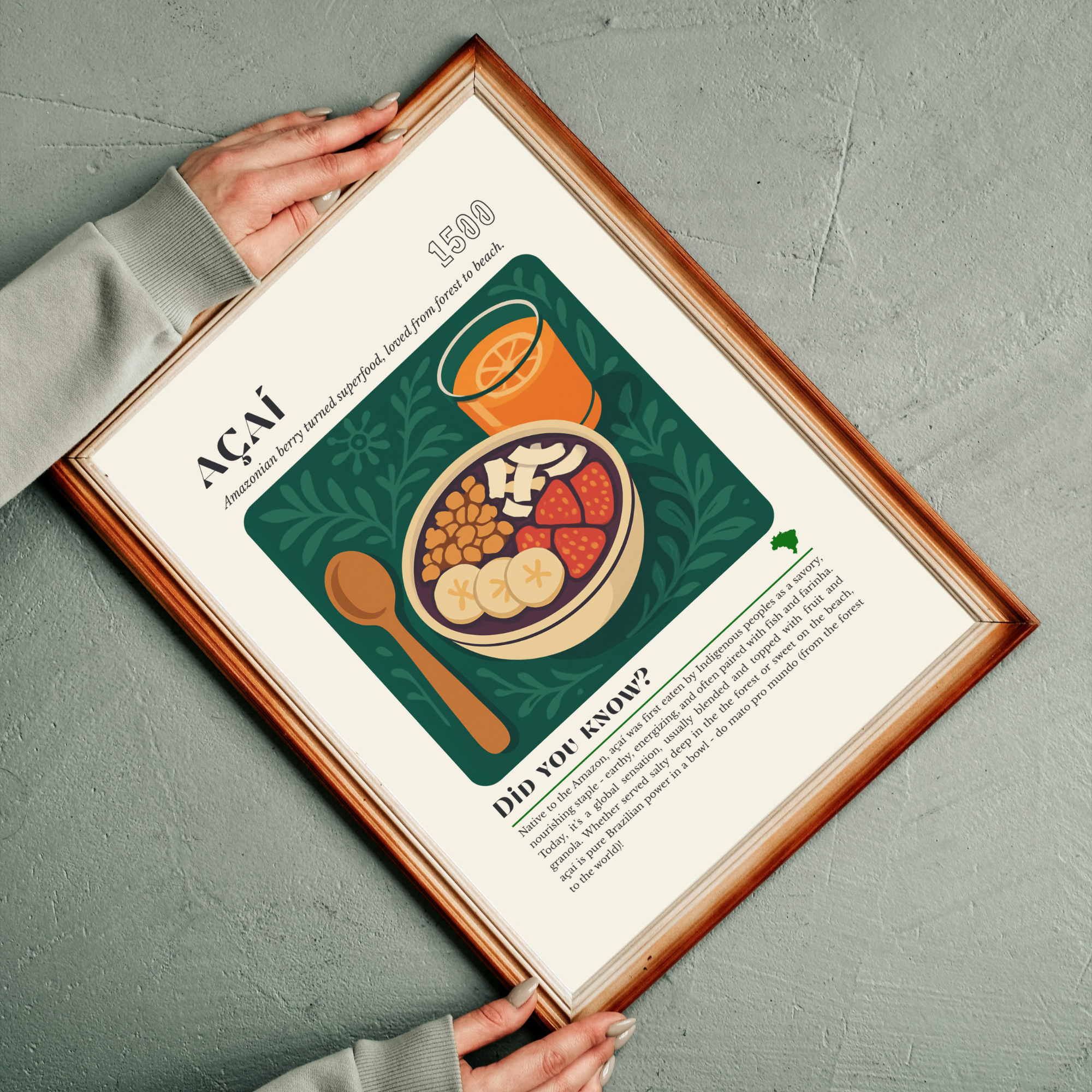 Açaí Bowl Art Print: Brazilian Superfood Illustration