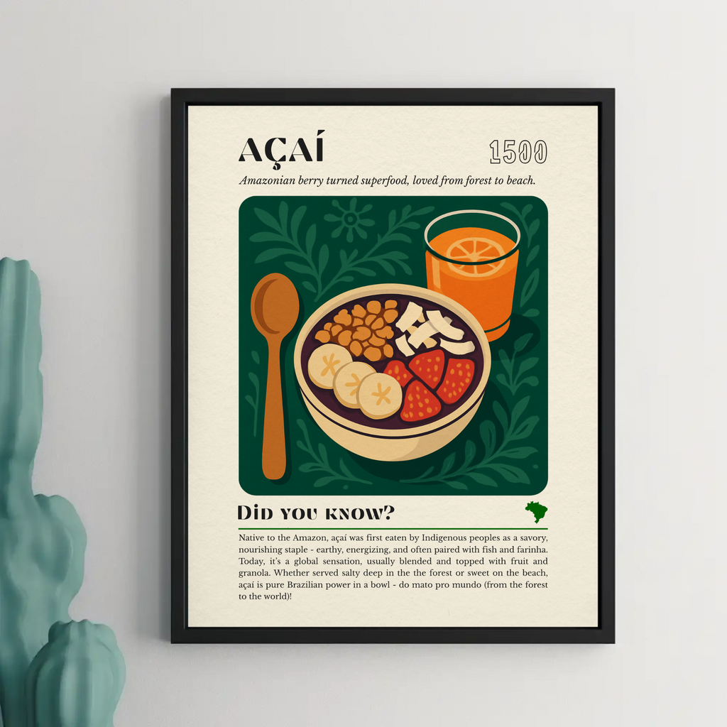Açaí Bowl Art Print: Brazilian Superfood Illustration