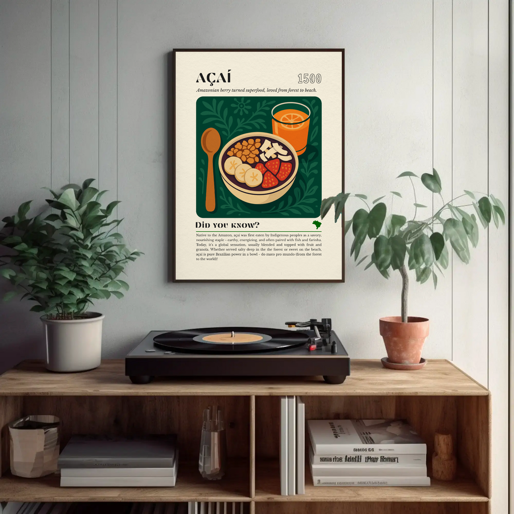 Açaí Bowl Art Print: Brazilian Superfood Illustration