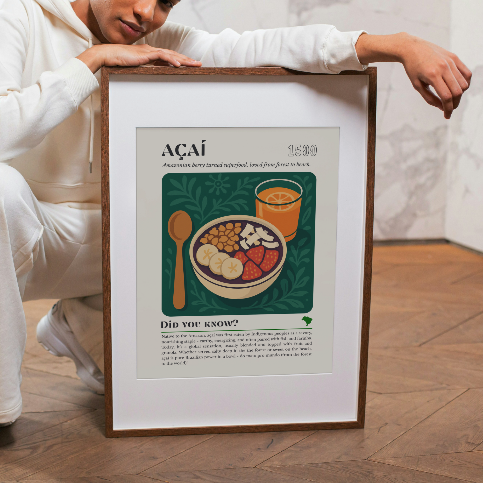 Açaí Bowl Art Print: Brazilian Superfood Illustration