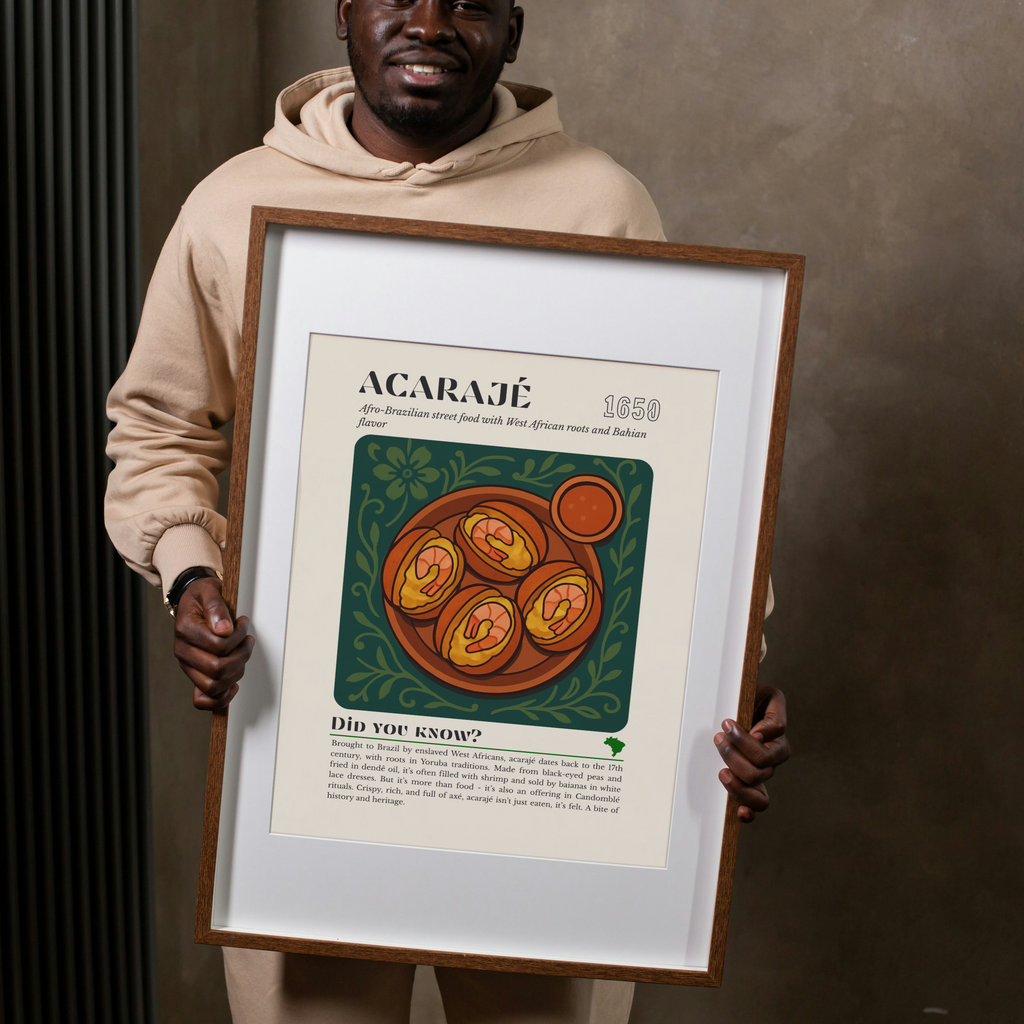 Acarajé Art Print: Afro-Brazilian Street Food Illustration