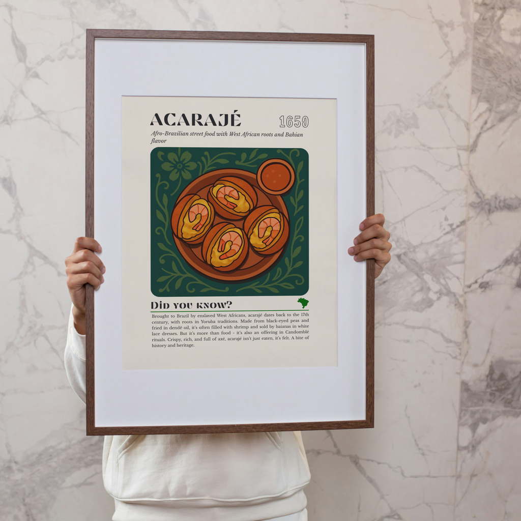 Acarajé Art Print: Afro-Brazilian Street Food Illustration