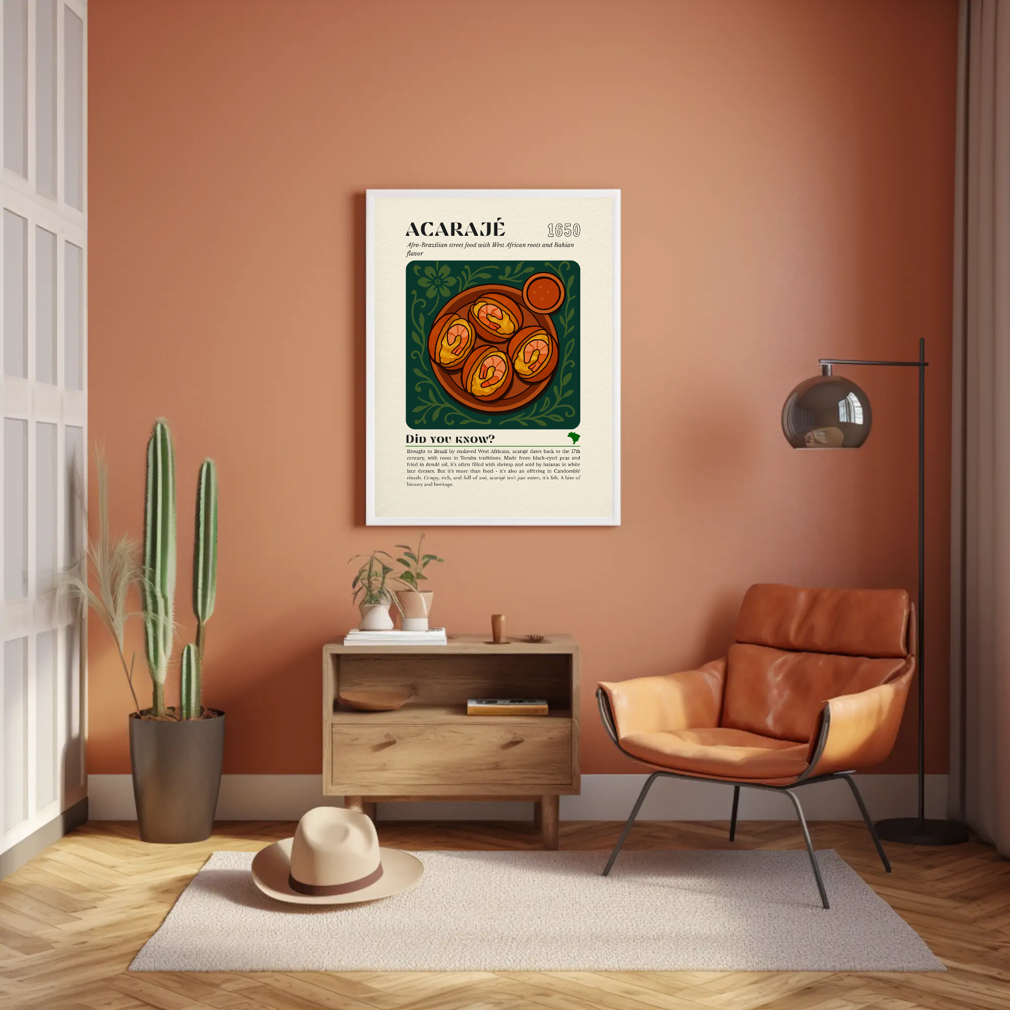 Acarajé Art Print: Afro-Brazilian Street Food Illustration