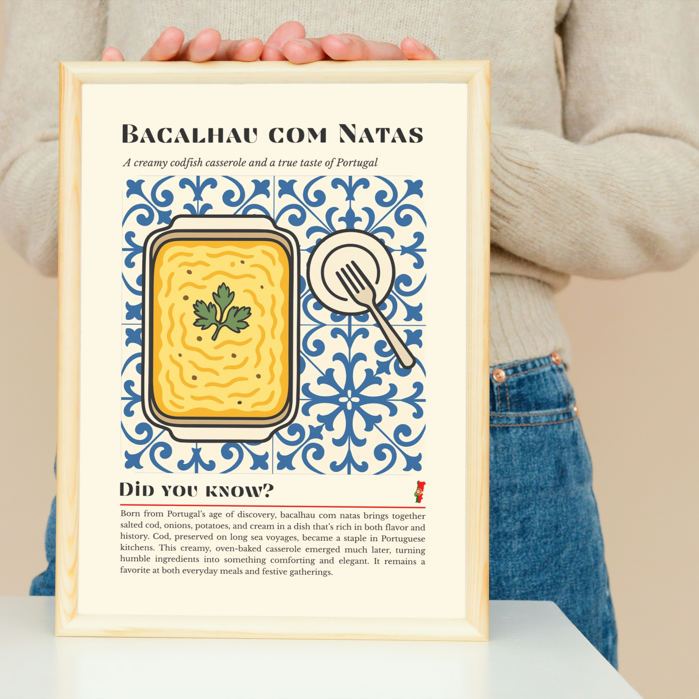 Bacalhau com Natas Print: Portuguese Codfish Casserole Kitchen Art