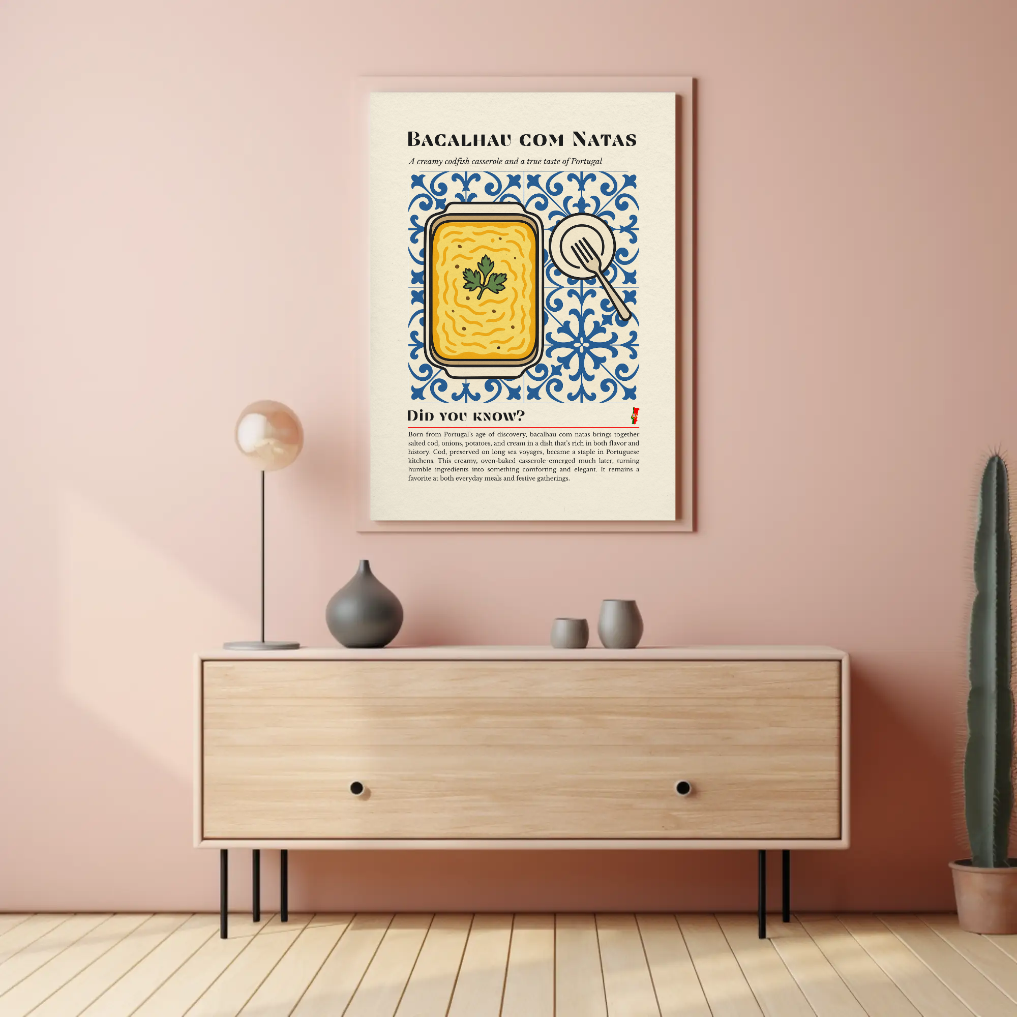 Bacalhau com Natas Print: Portuguese Codfish Casserole Kitchen Art