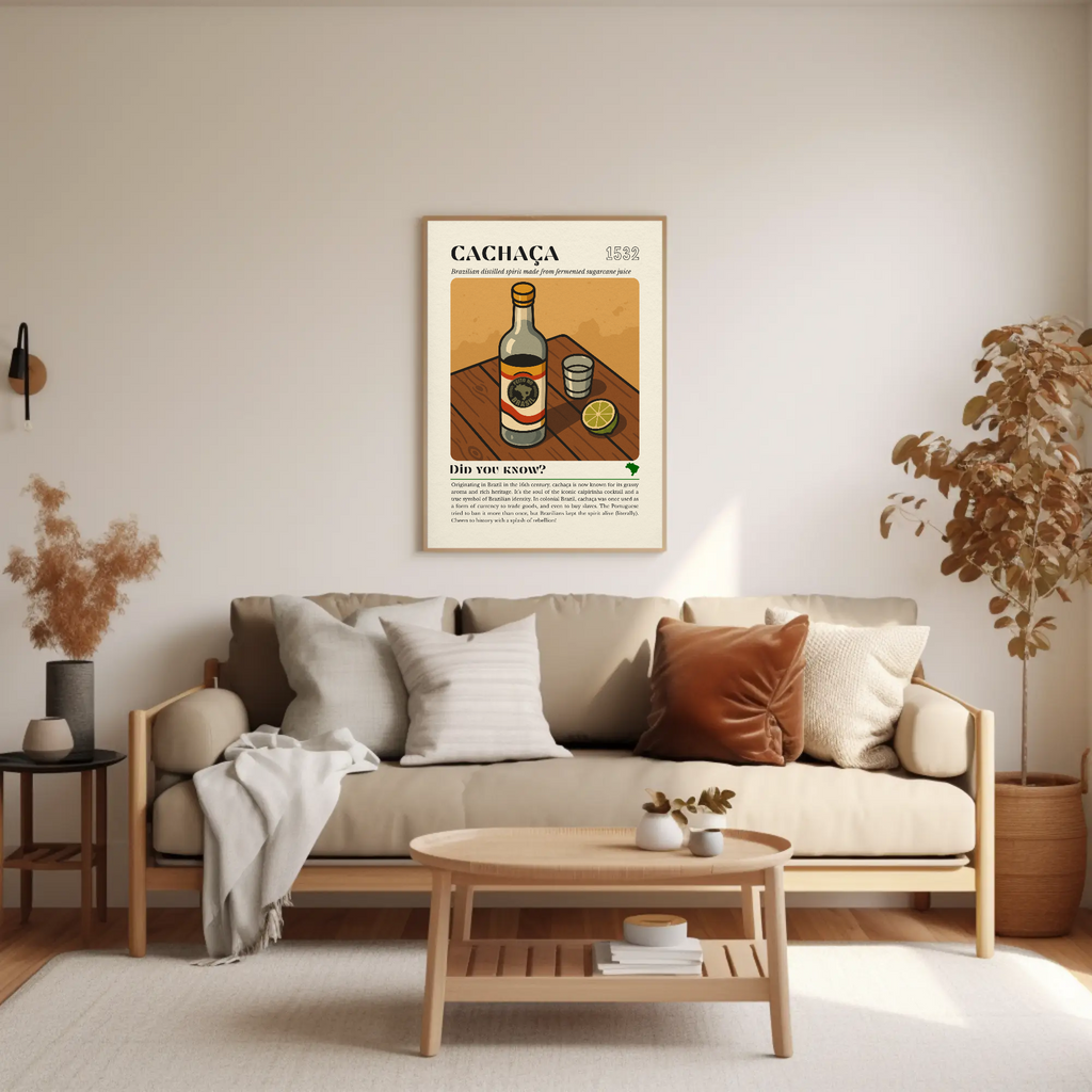 Cachaça Kitchen Print: Brazilian Sugarcane Spirit, Lime & Shot Glass