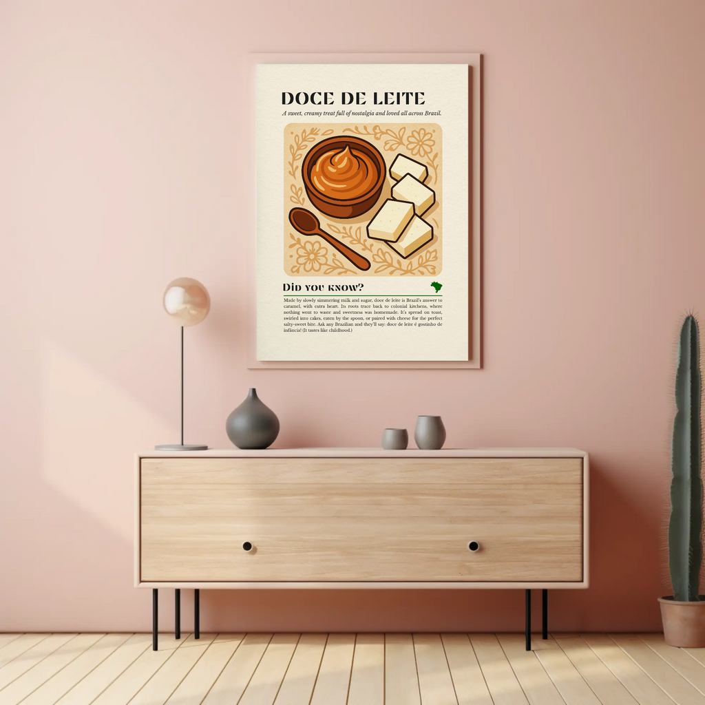 Doce de Leite Kitchen Print: Brazilian Dessert Art, Vintage Culinary Poster