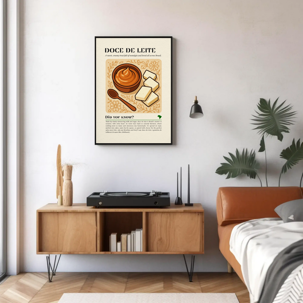 Doce de Leite Kitchen Print: Brazilian Dessert Art, Vintage Culinary Poster
