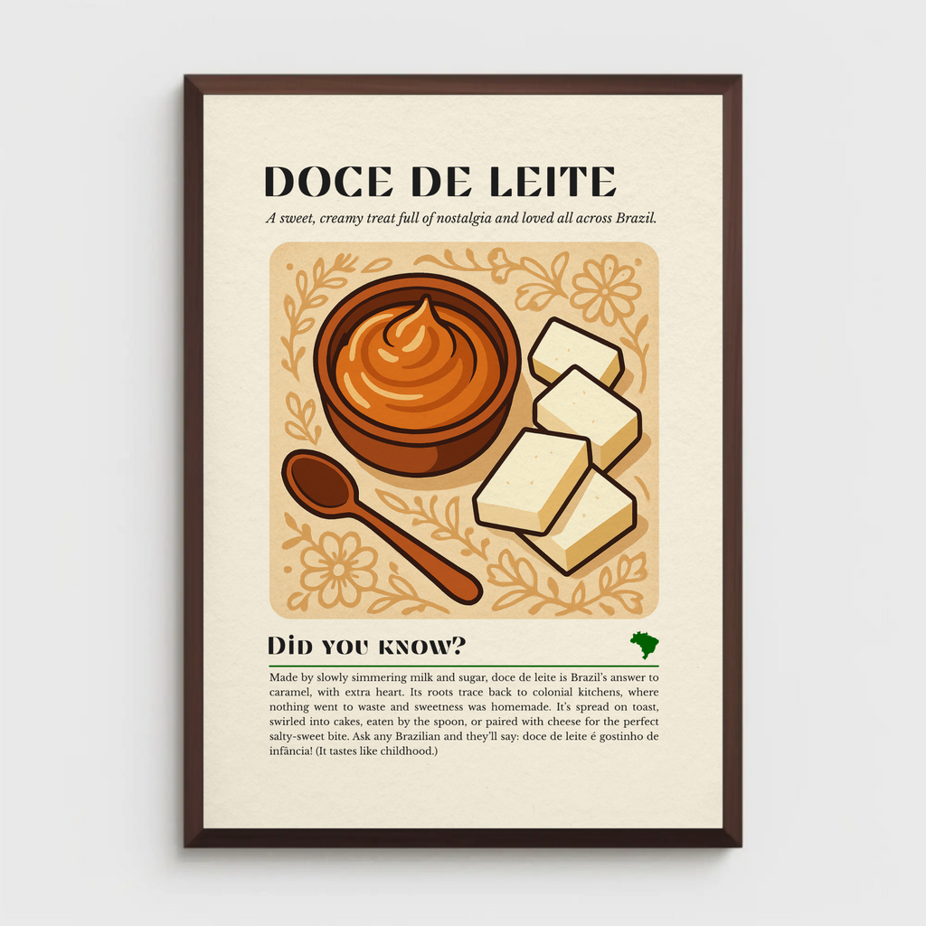 Doce de Leite Kitchen Print: Brazilian Dessert Art, Vintage Culinary Poster