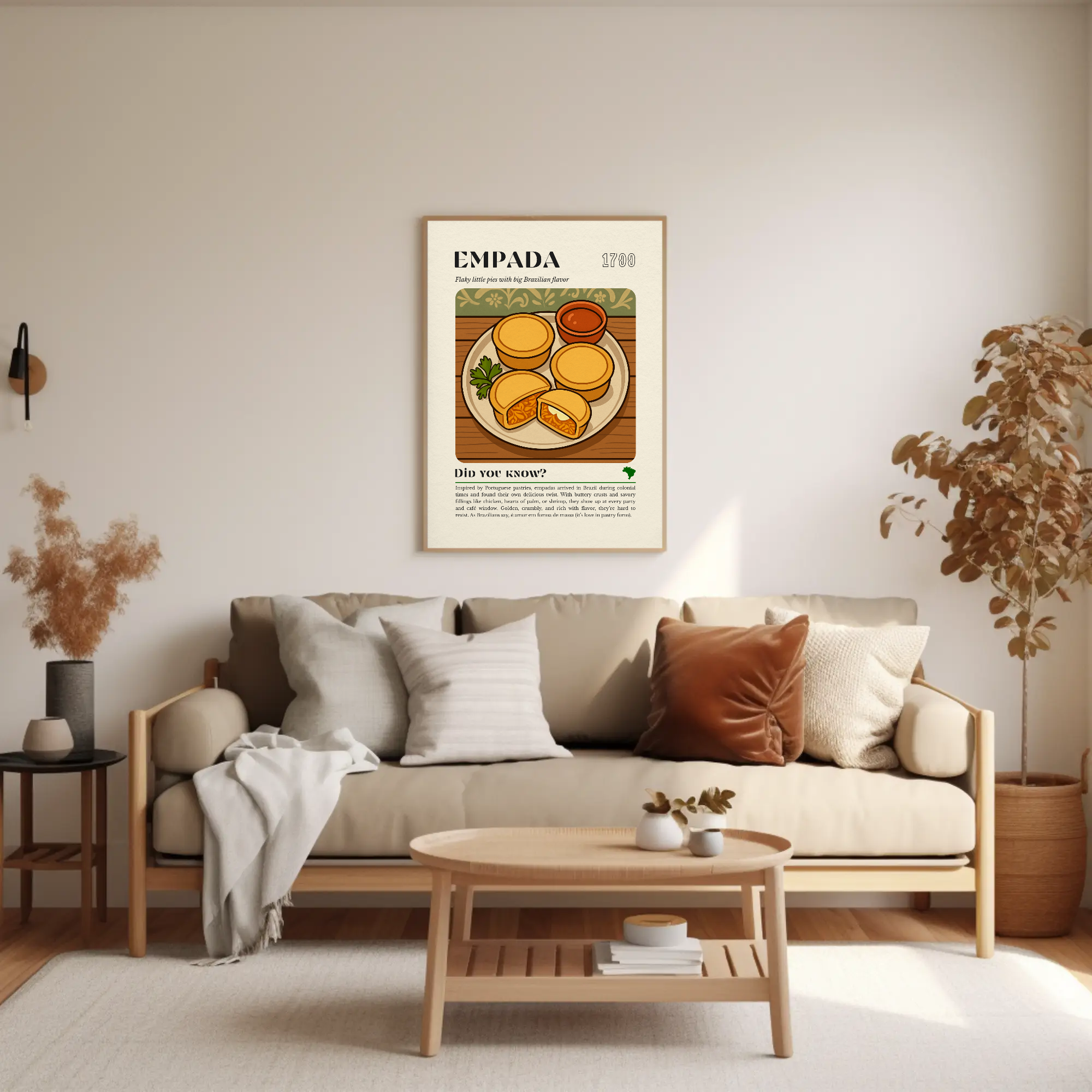 Empada Kitchen Print: Brazilian Savoury Pie Illustration, Vintage Culinary Art