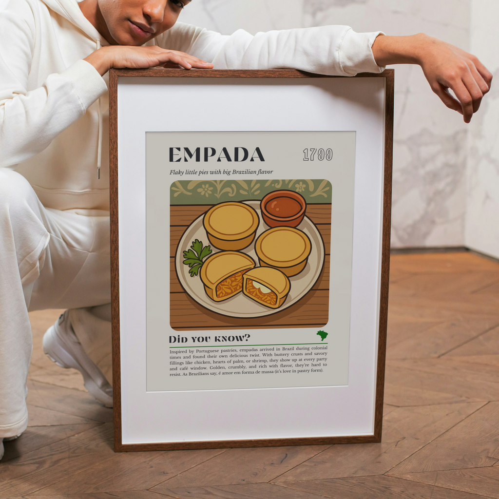 Empada Kitchen Print: Brazilian Savoury Pie Illustration, Vintage Culinary Art