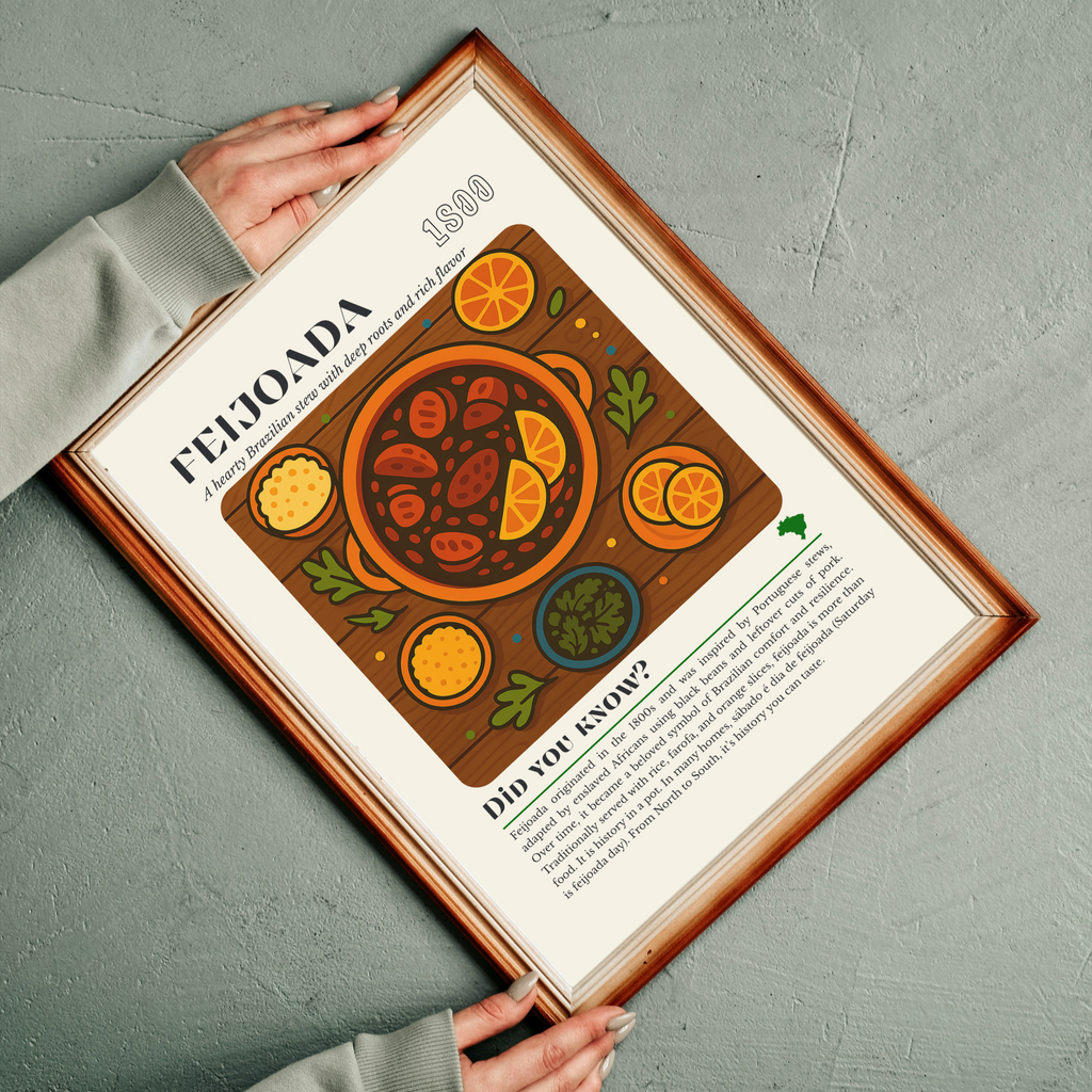 Feijoada Kitchen Print: Brazilian Stew Illustration, Cultural Food Art