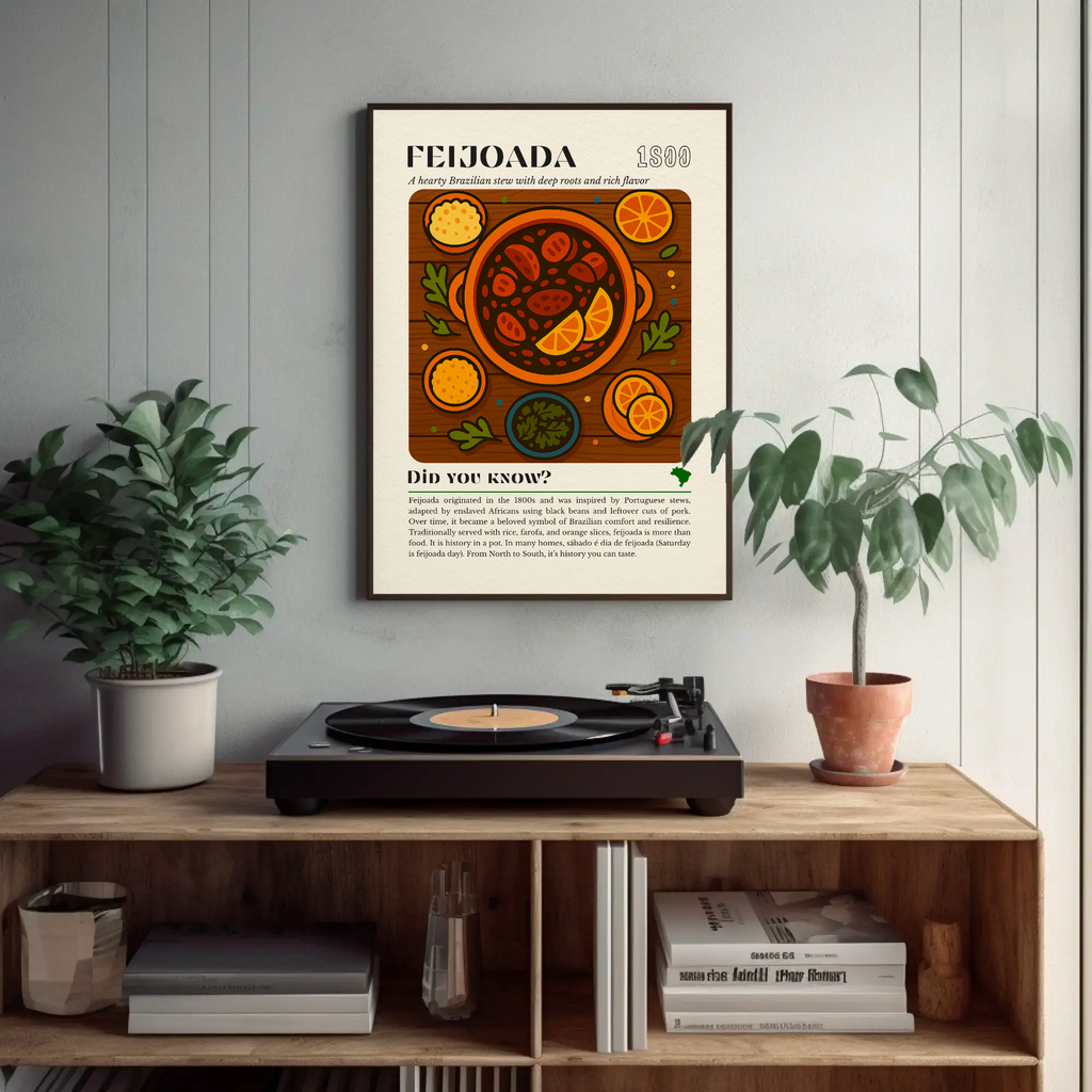 Feijoada Kitchen Print: Brazilian Stew Illustration, Cultural Food Art