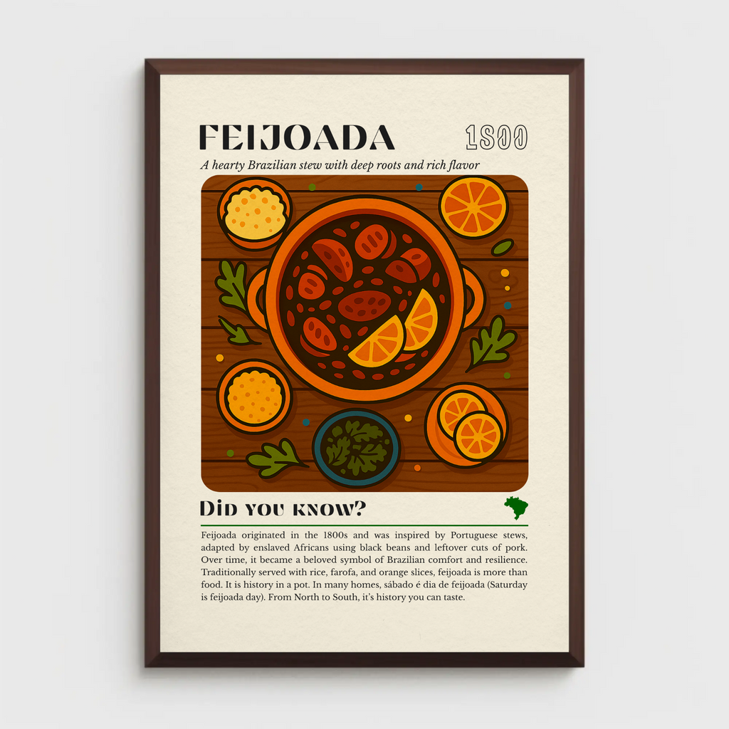 Feijoada Kitchen Print: Brazilian Stew Illustration, Cultural Food Art