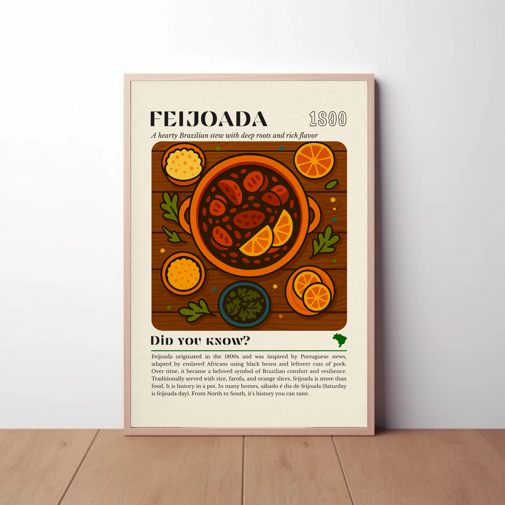 Feijoada Kitchen Print: Brazilian Stew Illustration, Cultural Food Art