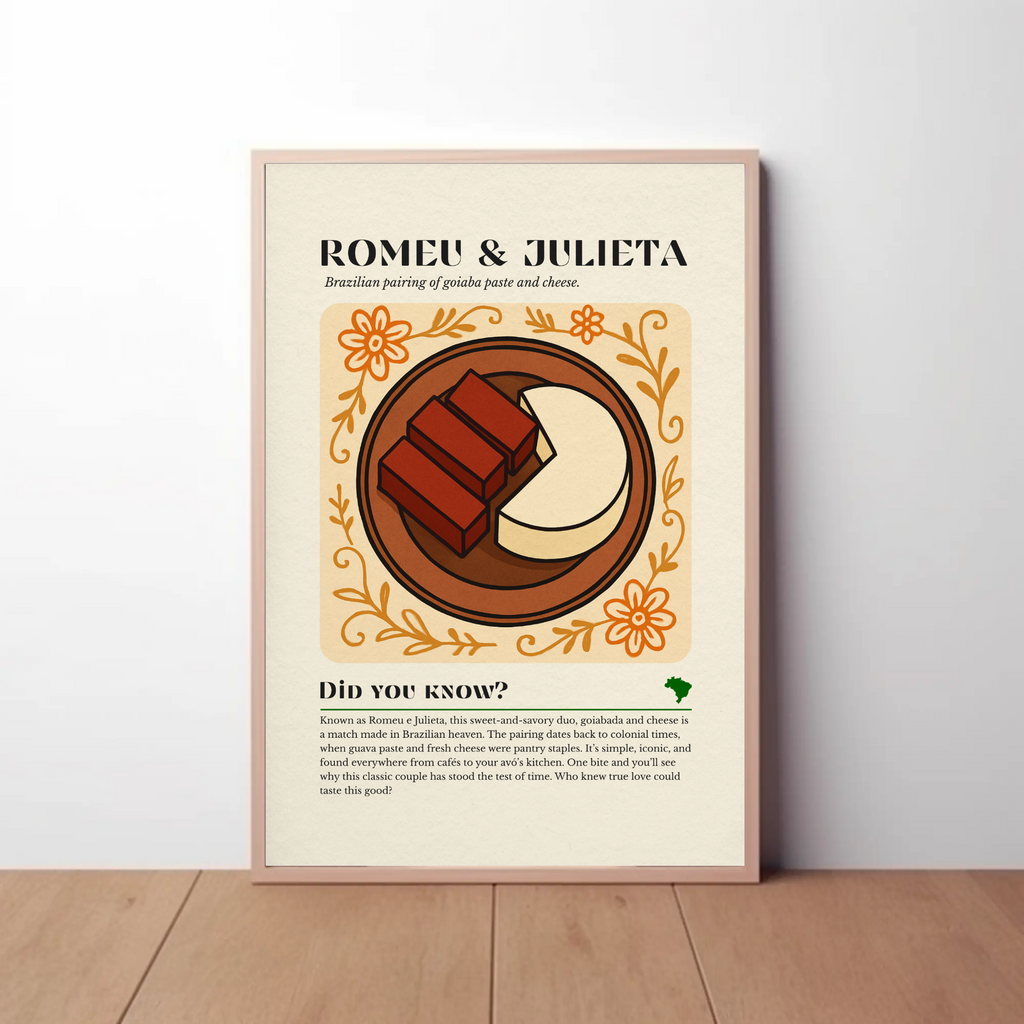 Romeu e Julieta Wall Art Print, Brazilian Goiaba & Cheese Decor, Kitchen Illustration
