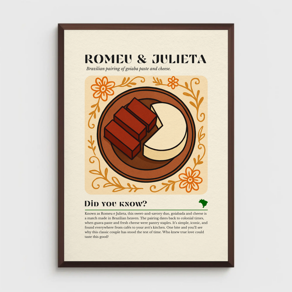Romeu e Julieta Wall Art Print, Brazilian Goiaba & Cheese Decor, Kitchen Illustration