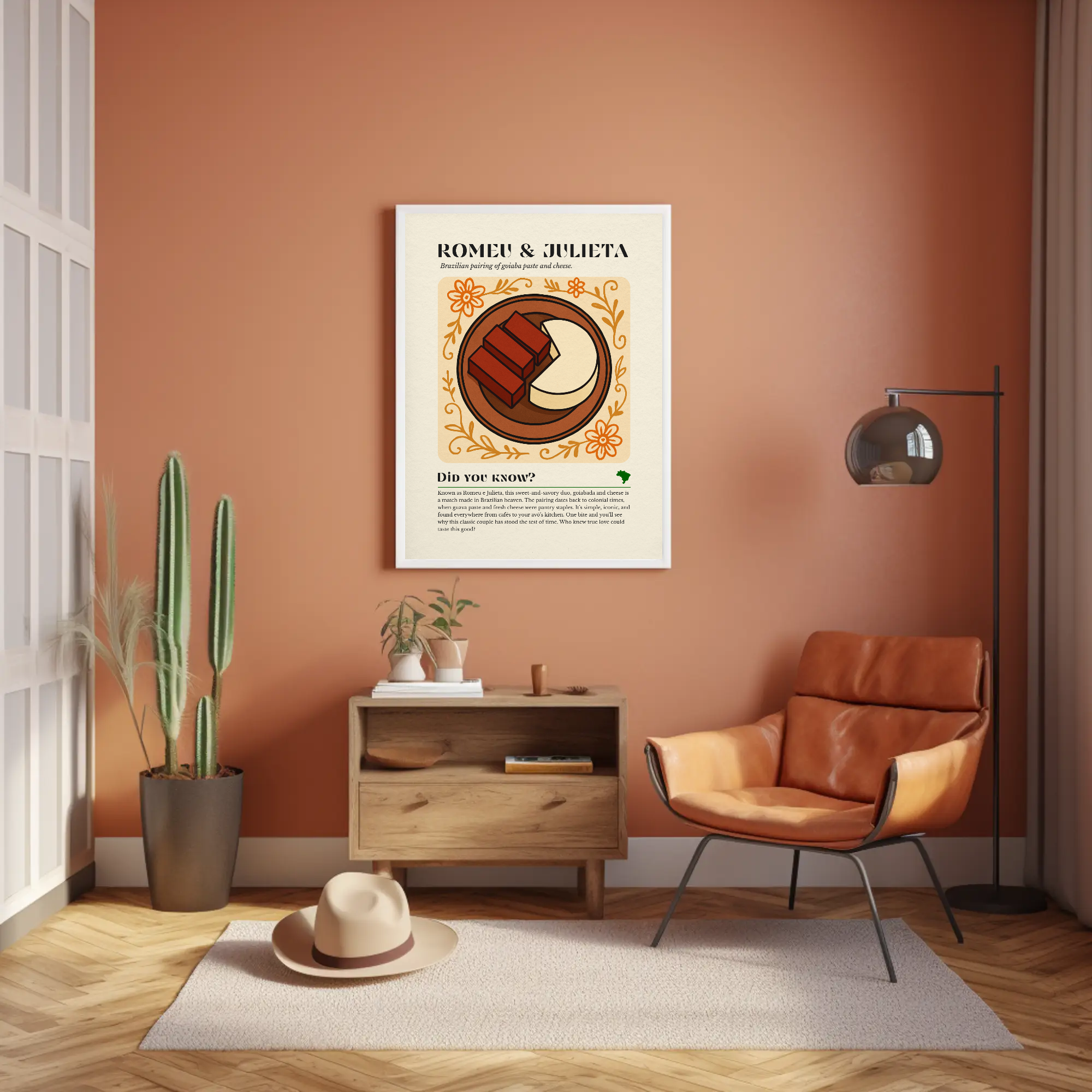 Romeu e Julieta Wall Art Print, Brazilian Goiaba & Cheese Decor, Kitchen Illustration