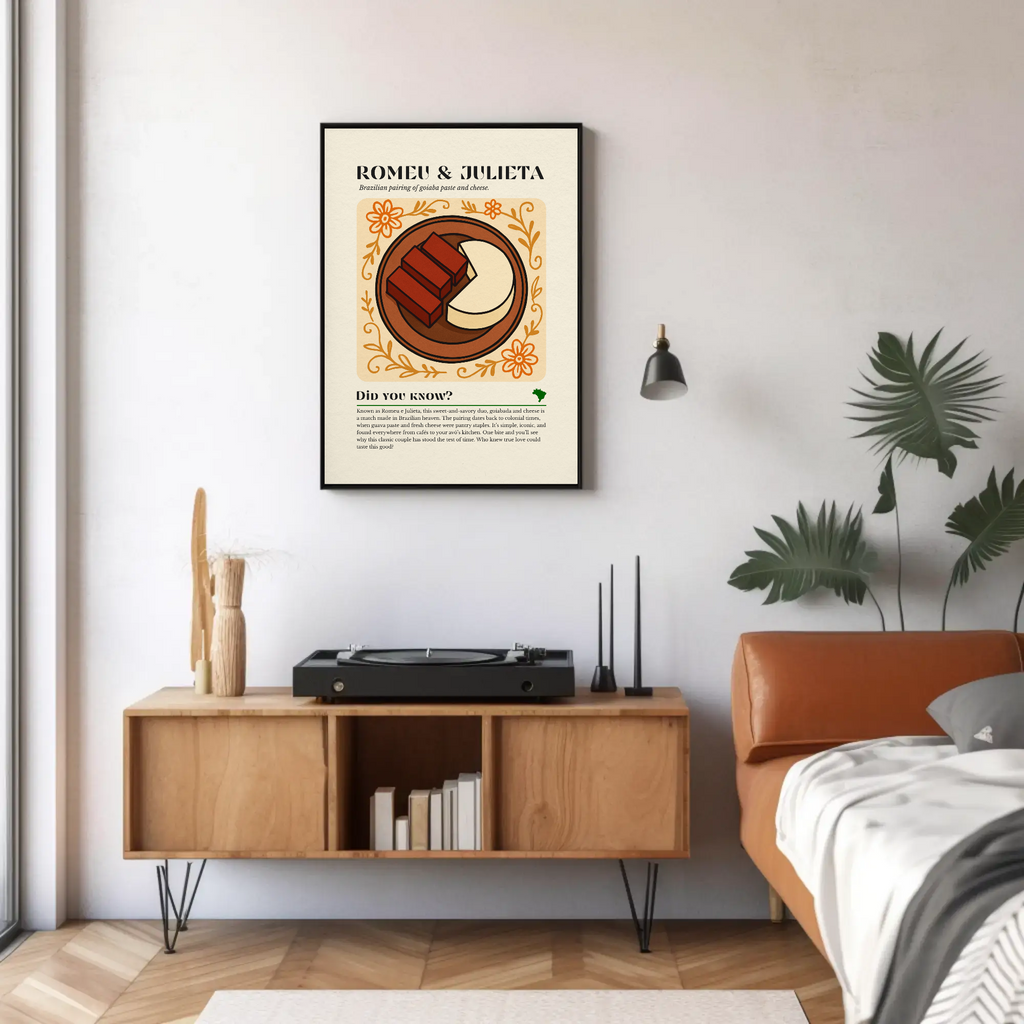 Romeu e Julieta Wall Art Print, Brazilian Goiaba & Cheese Decor, Kitchen Illustration