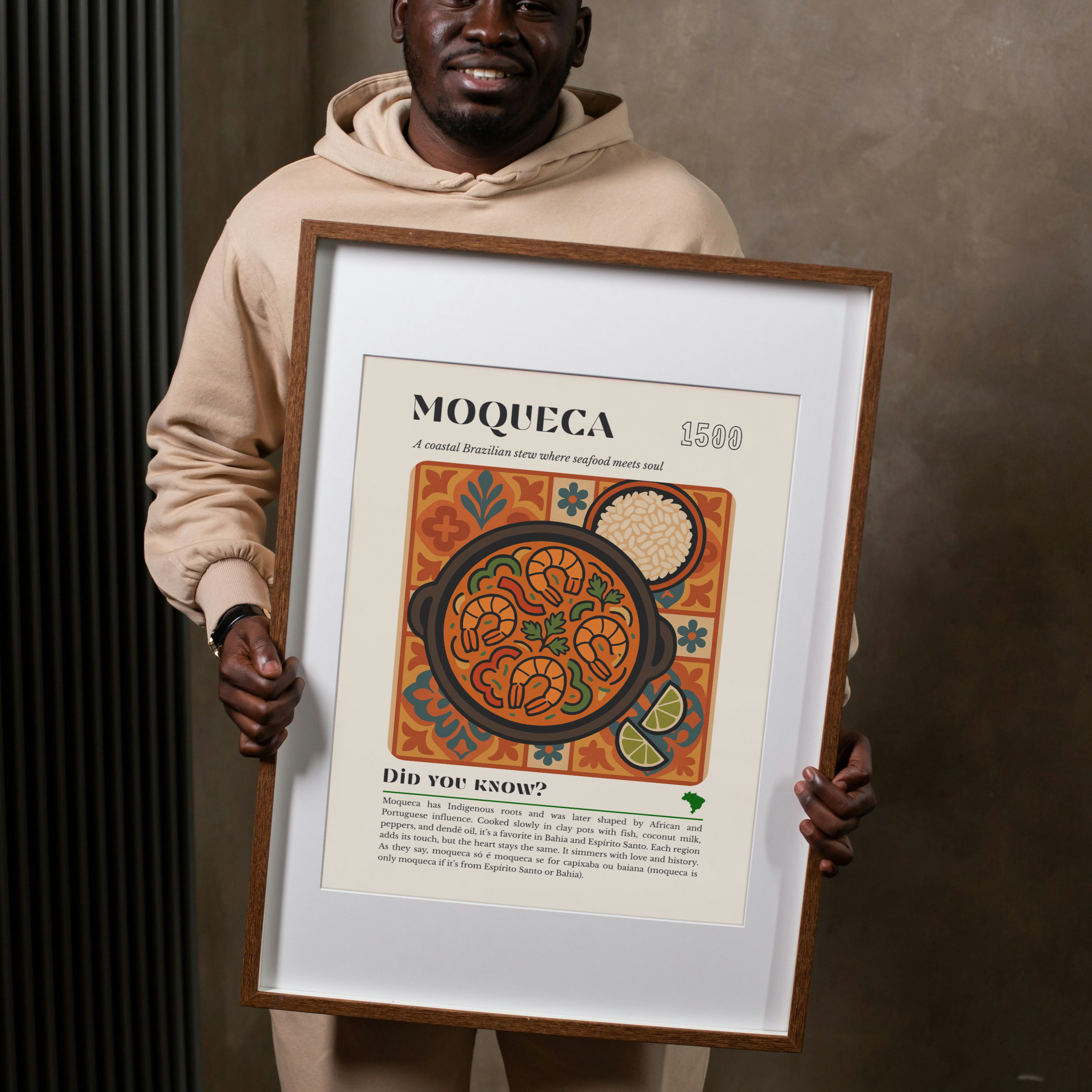 Moqueca Seafood Stew Art Print: Brazilian Coastal Kitchen Decor