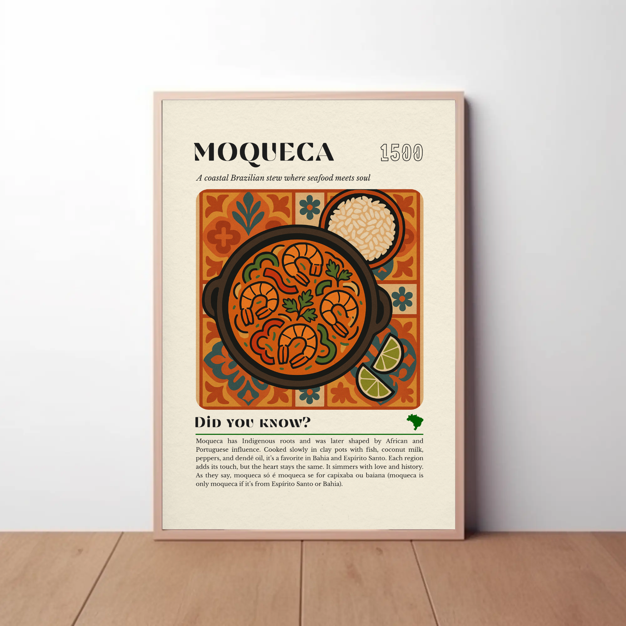 Moqueca Seafood Stew Art Print: Brazilian Coastal Kitchen Decor