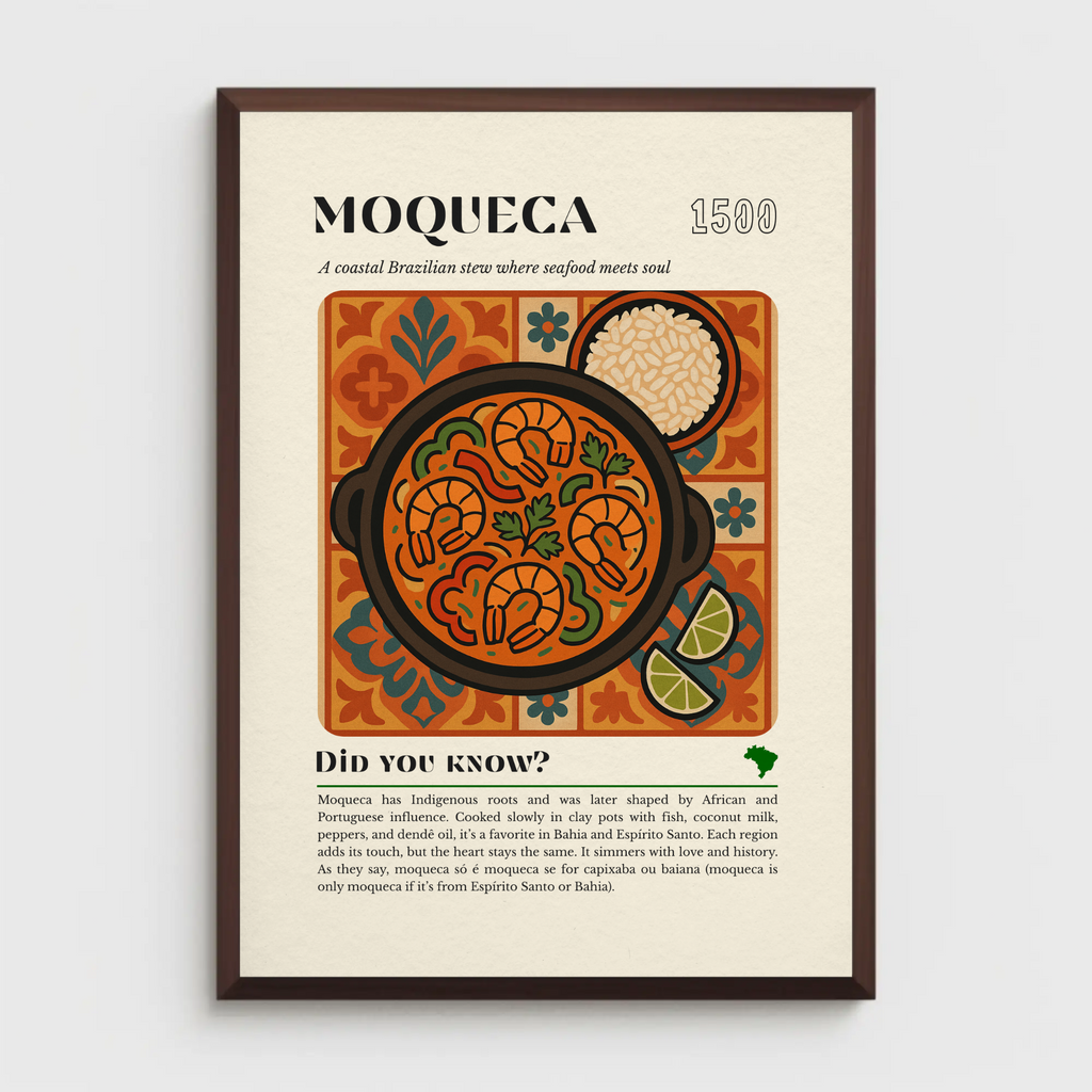Moqueca Seafood Stew Art Print: Brazilian Coastal Kitchen Decor