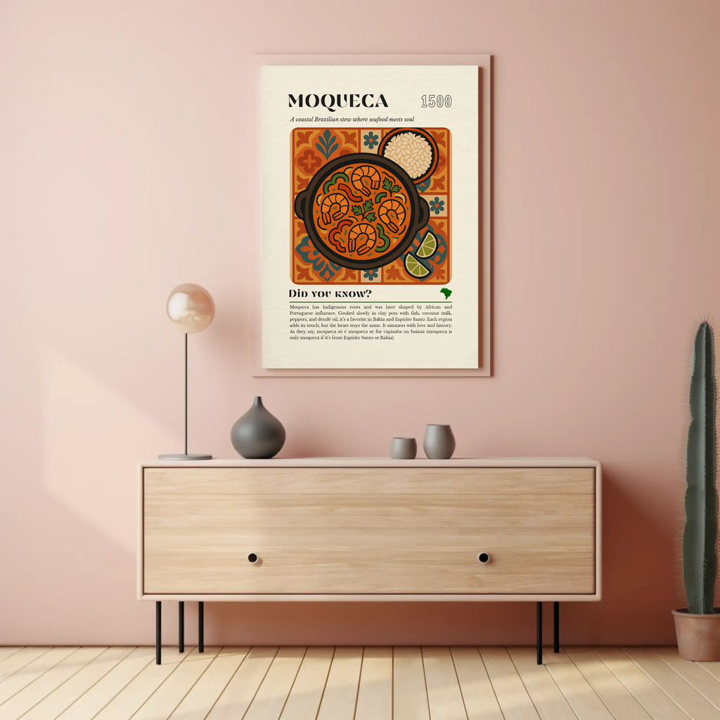 Moqueca Seafood Stew Art Print: Brazilian Coastal Kitchen Decor