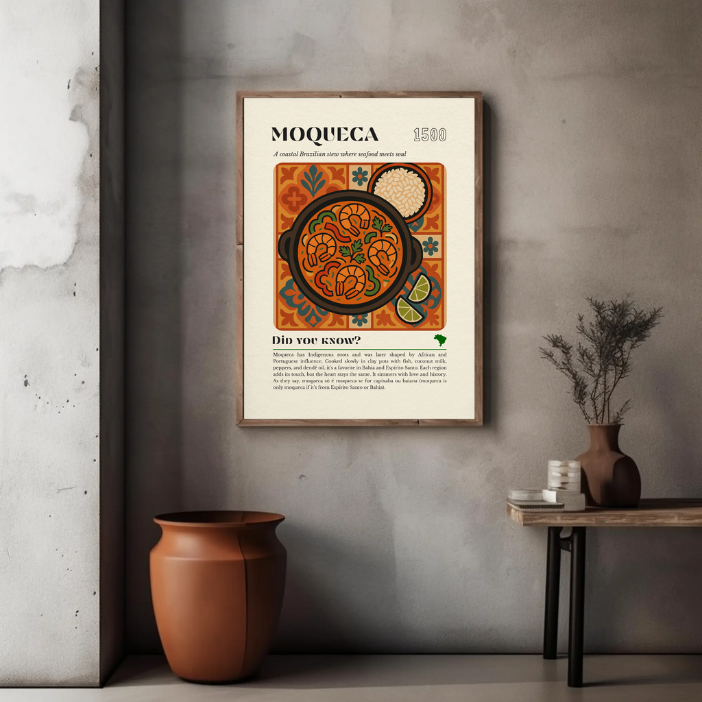 Moqueca Seafood Stew Art Print: Brazilian Coastal Kitchen Decor