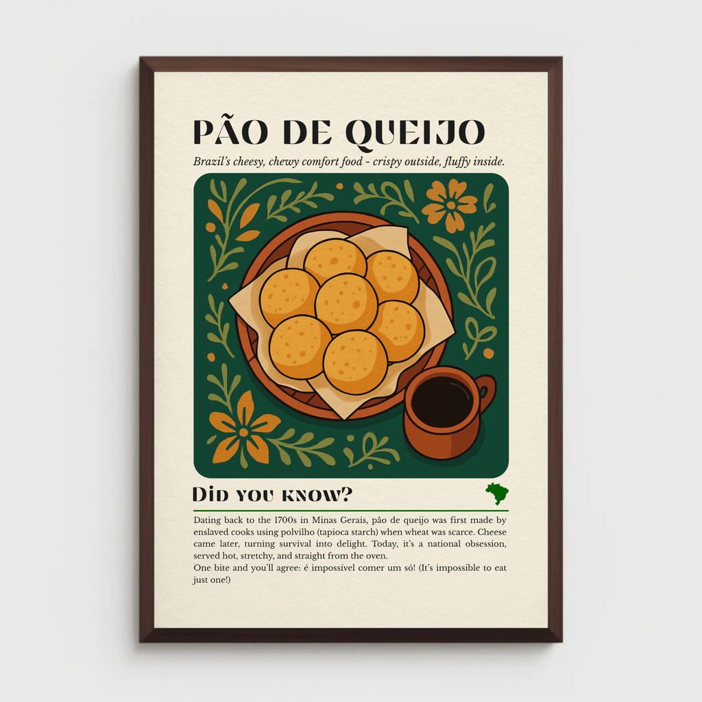Pão de Queijo Kitchen Print: Brazilian Cheese Bread Art