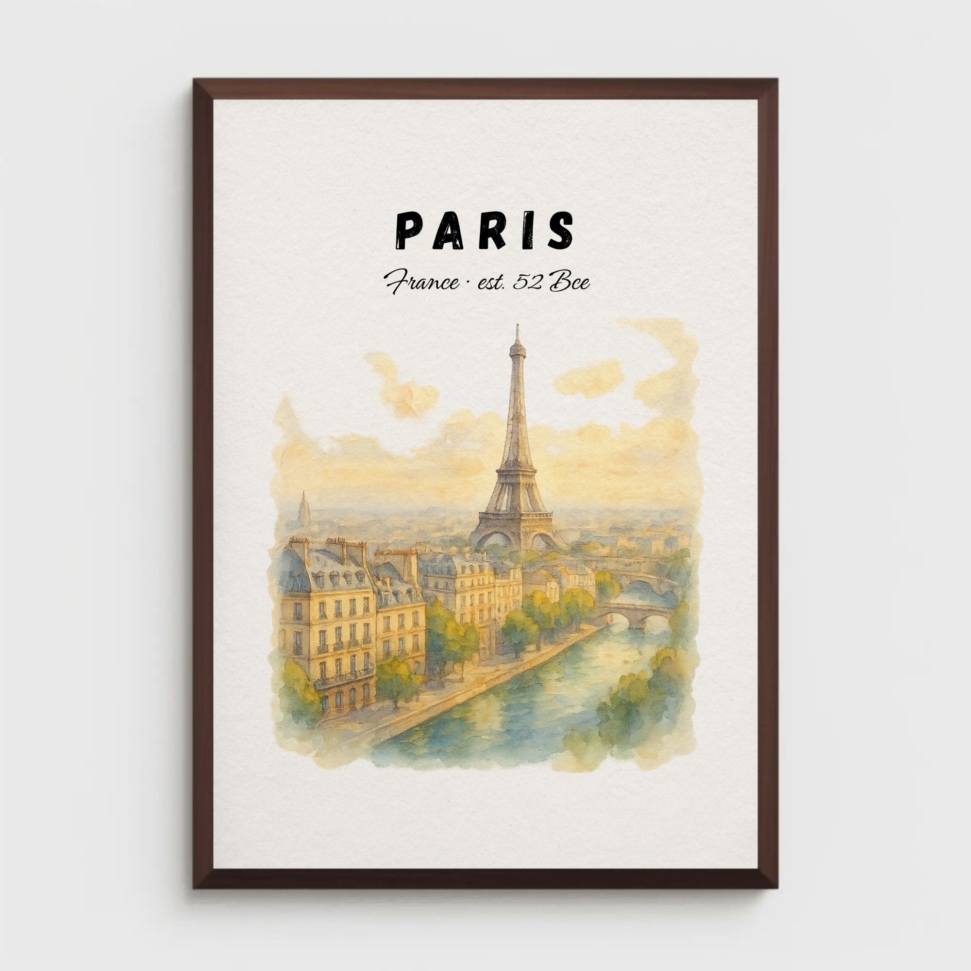 Paris Wall Art Print: Eiffel Tower Poster, Vintage French City Decor