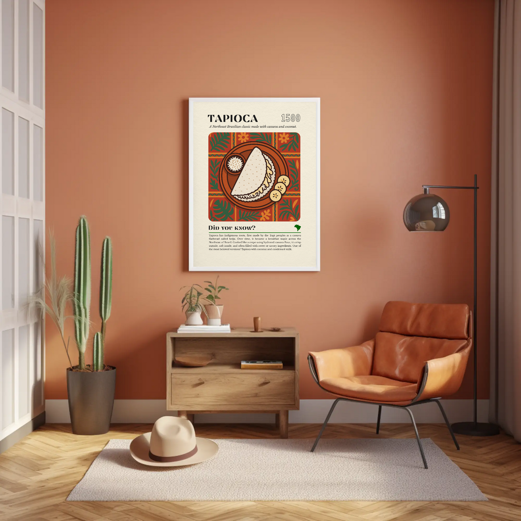 Tapioca Crepe Art Print: Brazilian Breakfast Food Illustration