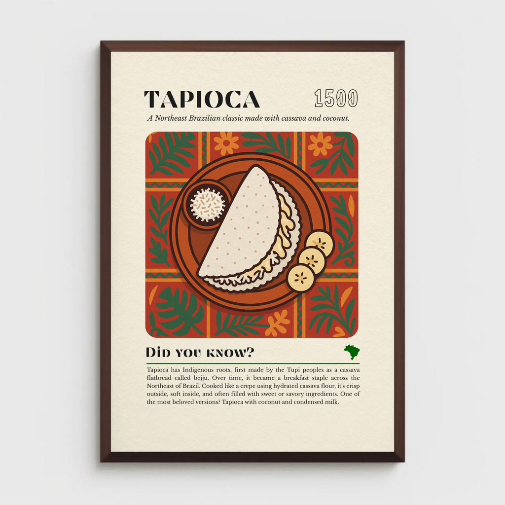 Tapioca Crepe Art Print: Brazilian Breakfast Food Illustration