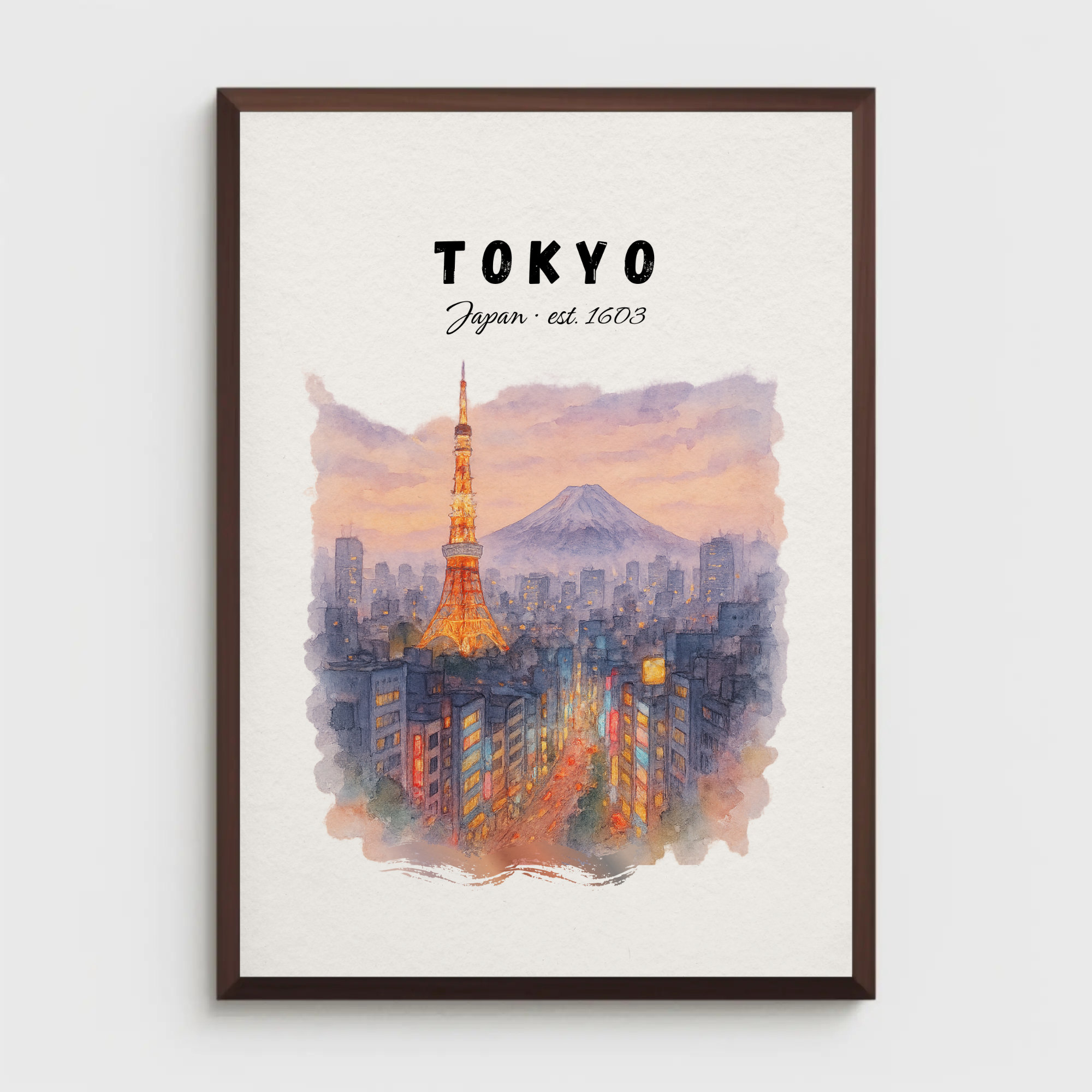 Tokyo Tower & Mount Fuji Print: Japan Travel Poster