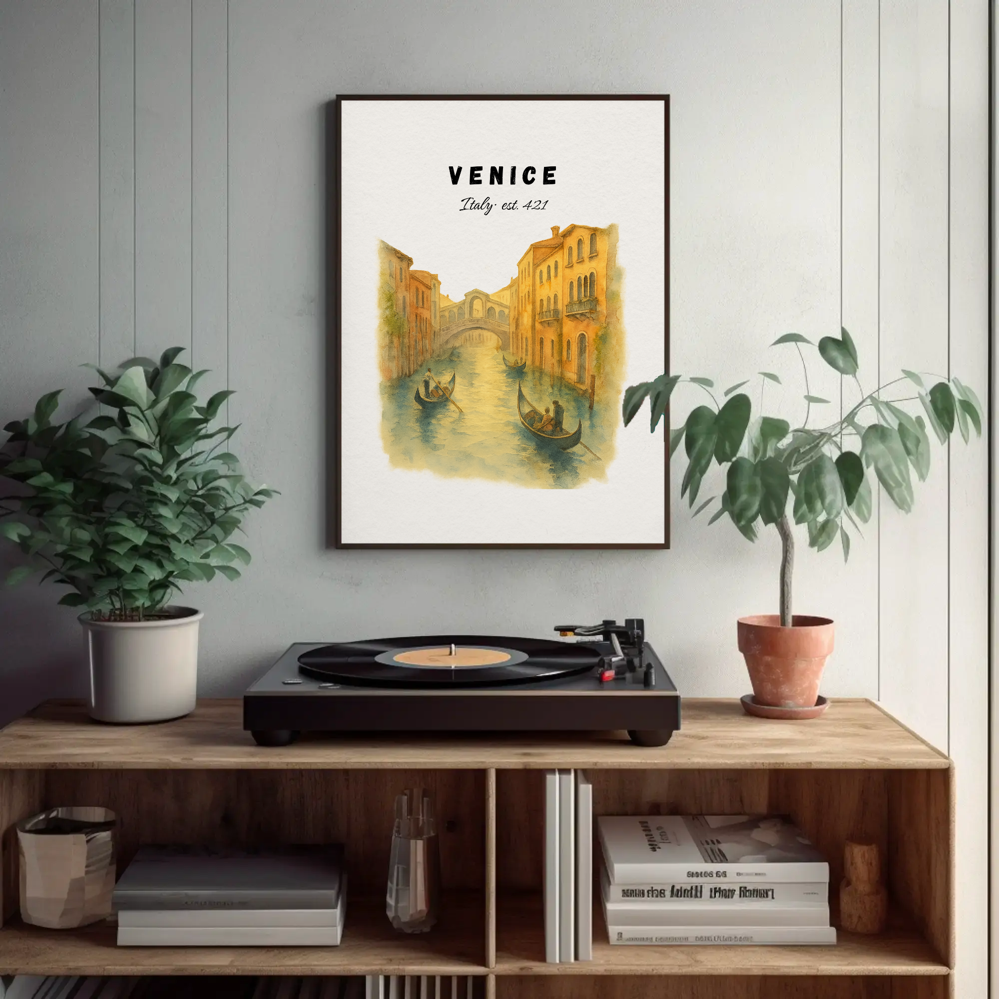 Venice Wall Art Print: Italian Gondola Poster, Vintage Canal City Decor